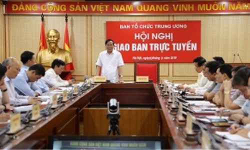 Giao ban trực tuyến Ngành Tổ chức xây dựng Đảng tháng 9-2019